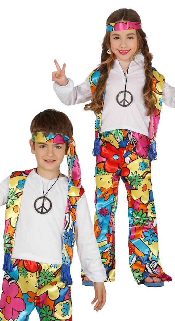 Costume HIPPIE PARTY unisex bambino