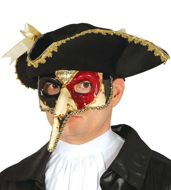 Maschera veneziana MUSICA con NASO LUNGO