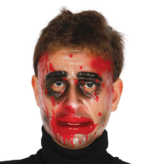 Maschera trasparente uomo con sangue