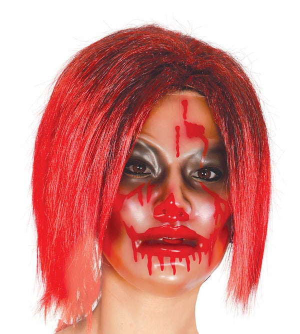 Maschera trasparente donna con sangue