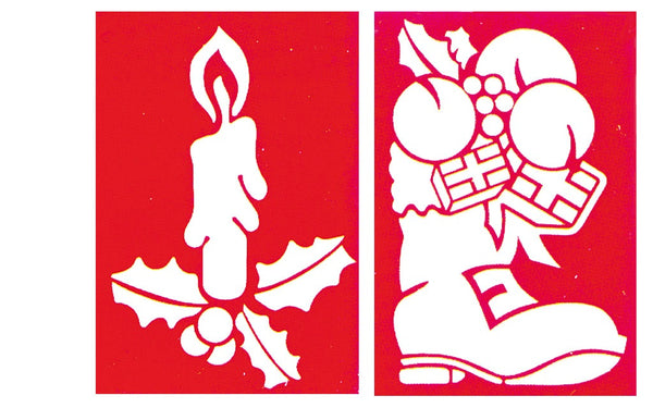 Confezioni di due STENCIL CANDELA e SCARPONE 35 X 25 cm