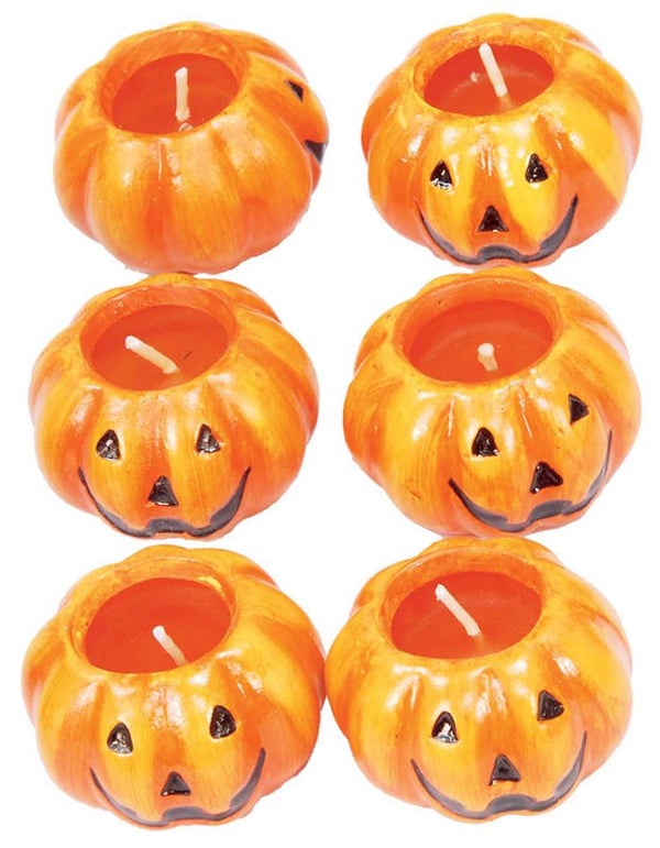 Confezione con 6 candele zucca