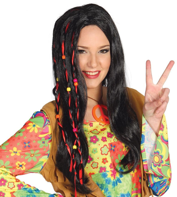 Parrucca HIPPIE con DECORI