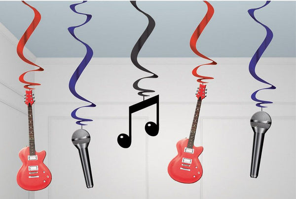 Confezione con 5 decorazioni assortite MUSICA 60 cm