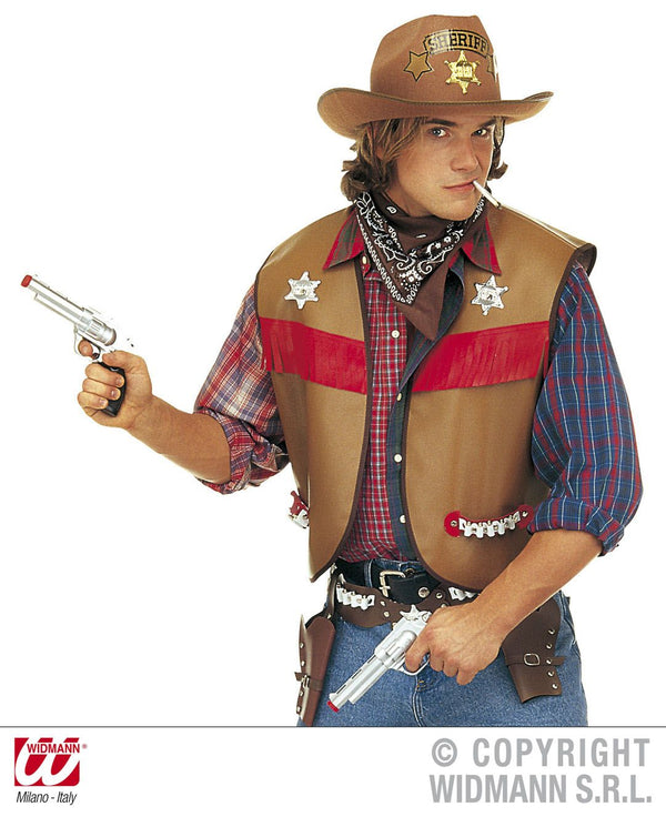 Gilet COWBOY con frange rosse